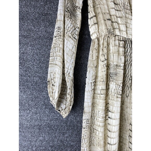Asher By Fab'rik Women's Sz M Alligator Pattern Layered Long Sleeve Maxi Dress - Picture 5 of 16